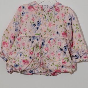 Little Me Girls Pink Floral Coat Age 24 Months